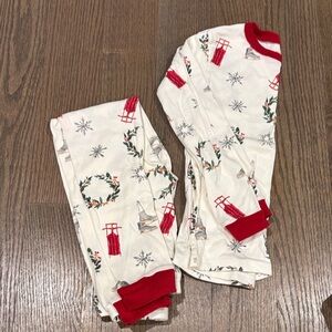 Holiday-Themed Kids Pajama Set with Red Accents